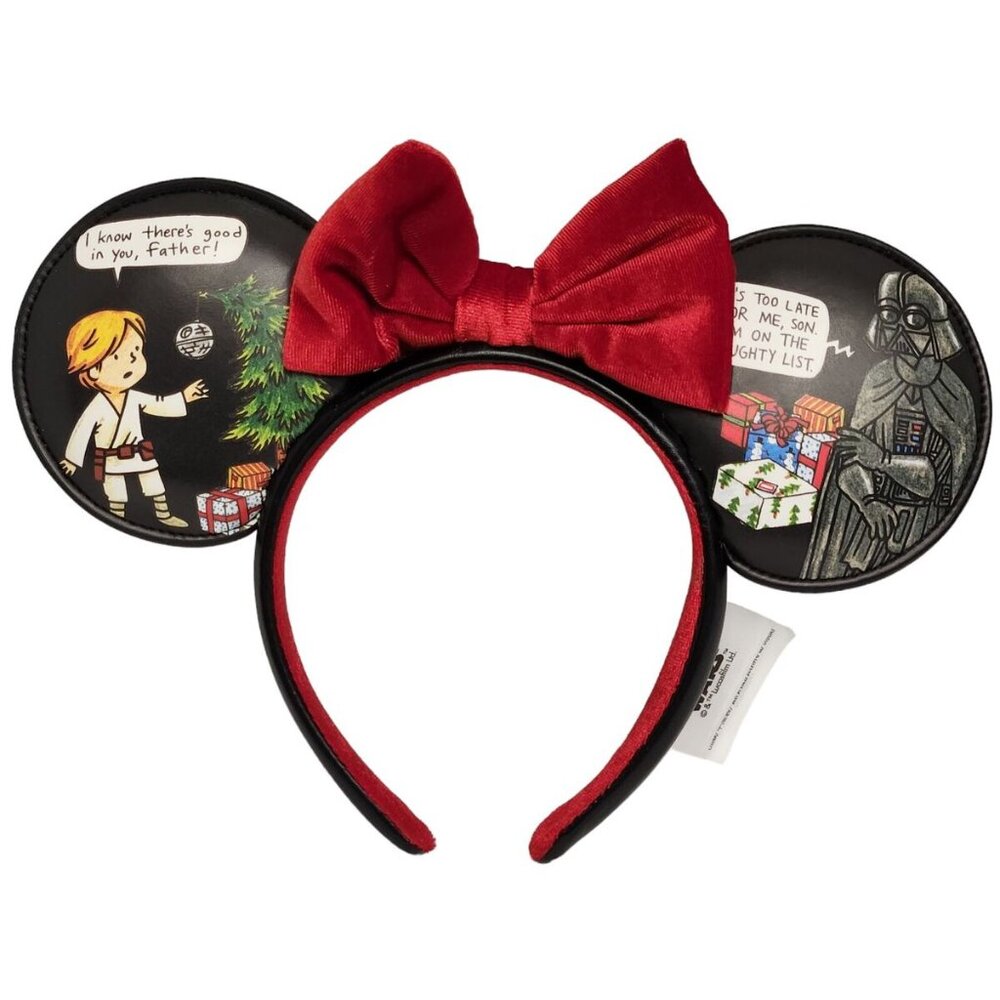 2023 Disney Parks Star Wars Holiday Minnie Ear Headband Luke Darth Vader - NEW